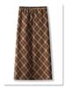 High-Waisted Plaid Tweed Pencil Skirt for Women - Slimming Mid-Length Bodycon, Autumn & Winter 2024 Collection