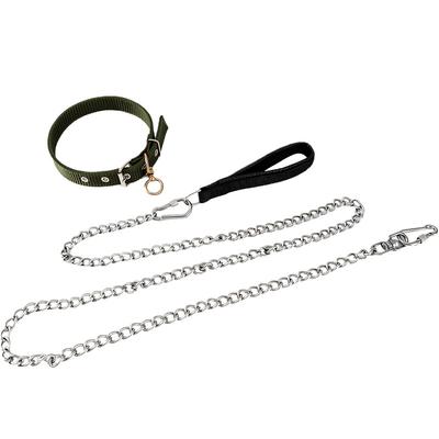 Hundekette aus Edelstahl Hundeleine Hund mittelgroße und große Hundeleine Hund Eisenkette bruchsicher frei verstellbares Halsband Haustier Hundeleine