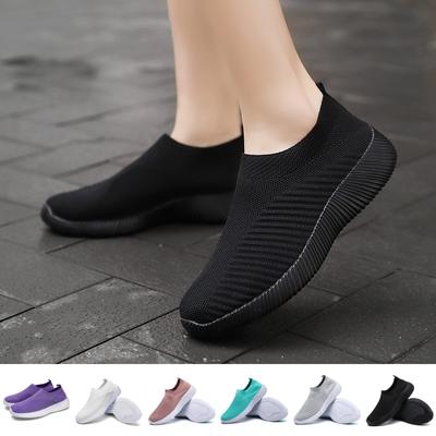 Fashion Women Vulcanized Shoes High Quality Women Sneakers Slip On Flats Shoes Women Loafers Plus Size 43 Walking Flat