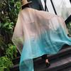 Women Stylish Gradient Colour Beach Sun-screen Scarf Fashionable Tippet Festival Gift