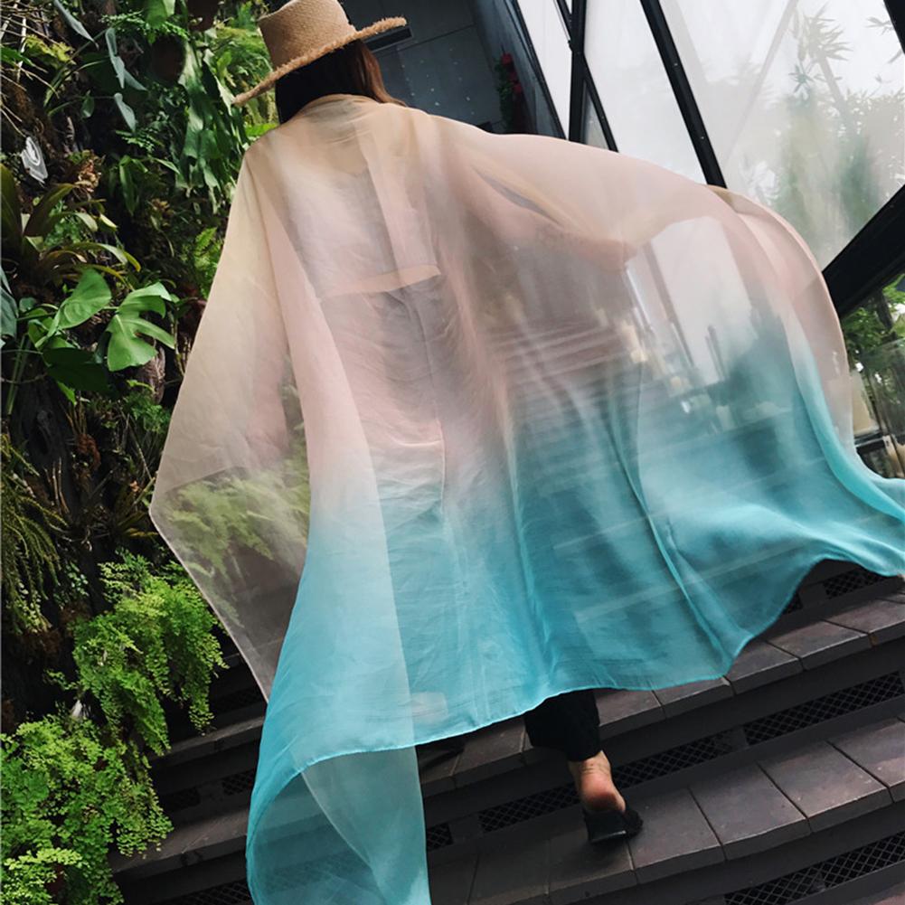 Women Stylish Gradient Colour Beach Sun-screen Scarf Fashionable Tippet Festival Gift