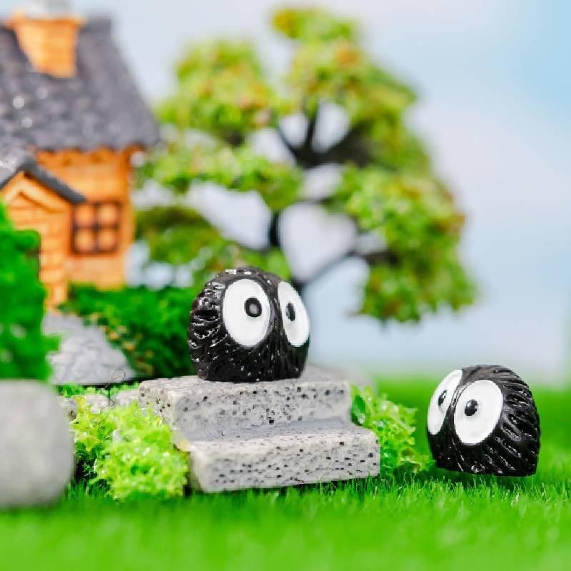 Harz Miniatur Moos Sukkulenten Landschaft Dekor Schwarzer Kohlenstaub Elf Cartoon Stil DIY Ornament