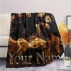 1PC Custom Name CHEicago Fire Patterned Flannel Blanket Suitable For All Seasons for Home Decor Warmth and Comfort Gifts Holiday Present -HE105