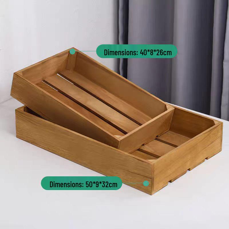 Rectangular Bamboo Bread and Pastry Display Crate