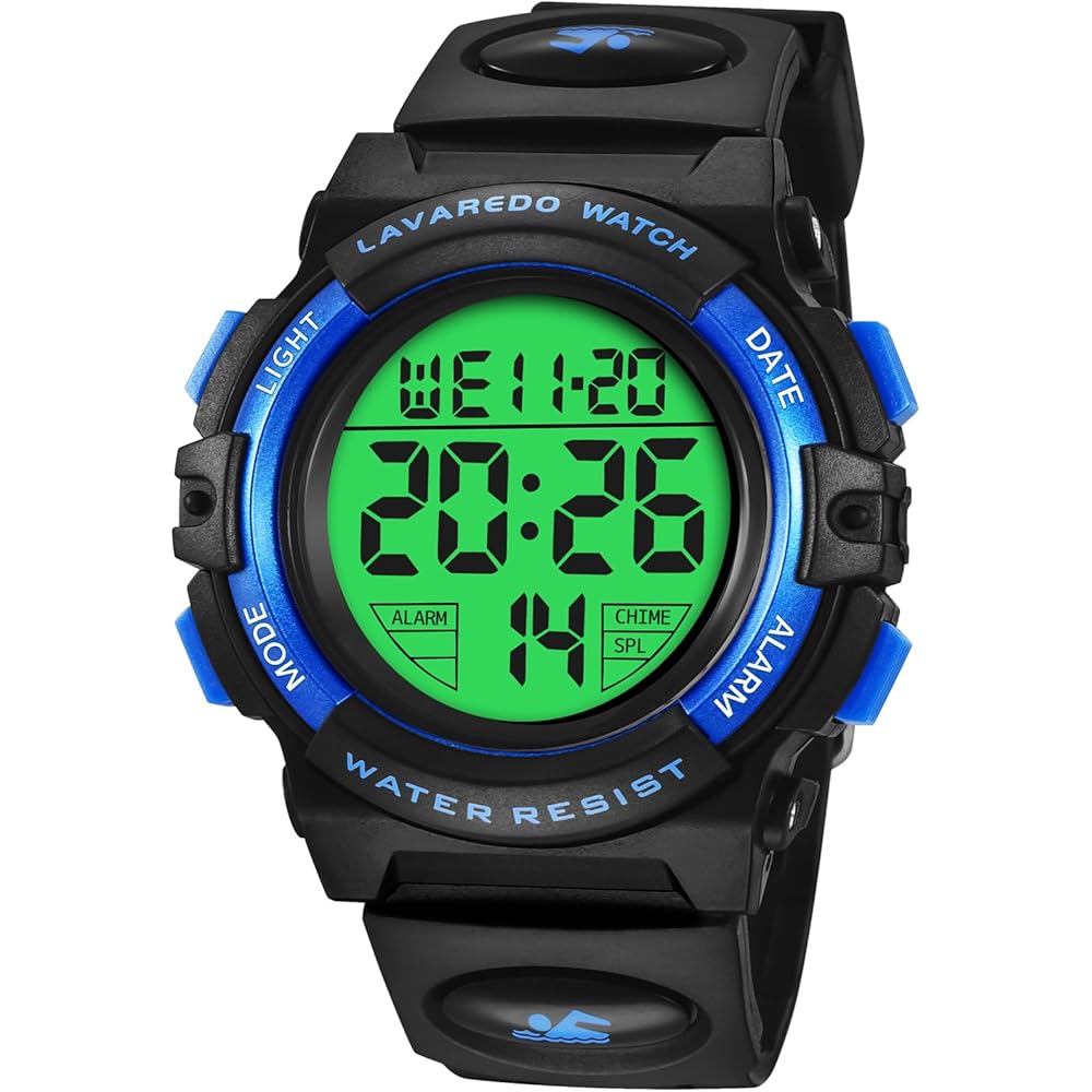 Kids Digital Sports Watch Waterproof 50m LED Display Stopwatch Date Alarm Outdoor Gift for Boys and Girls