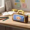 Color Block Pattern Student Stationery Box Creative Design Pencil Case  Kids Gifts