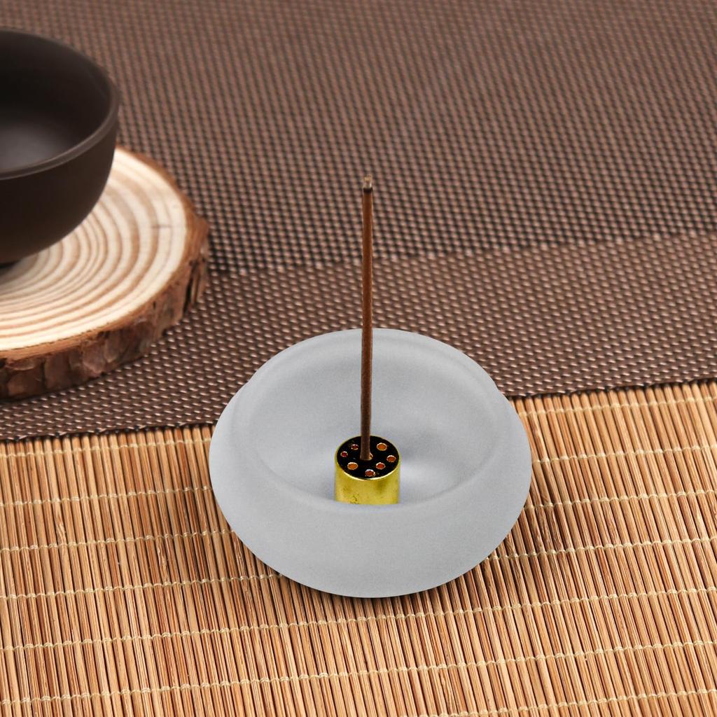 MrMrKura Transparenter Glas Räucherstäbchenhalter, Kleines 2-teiliges Set, Stilvoller Räucherstäbchenhalter, Niedliche Räucherschalen, Schlichter Räucherstäbchenhalter, Mini Buddhistisch