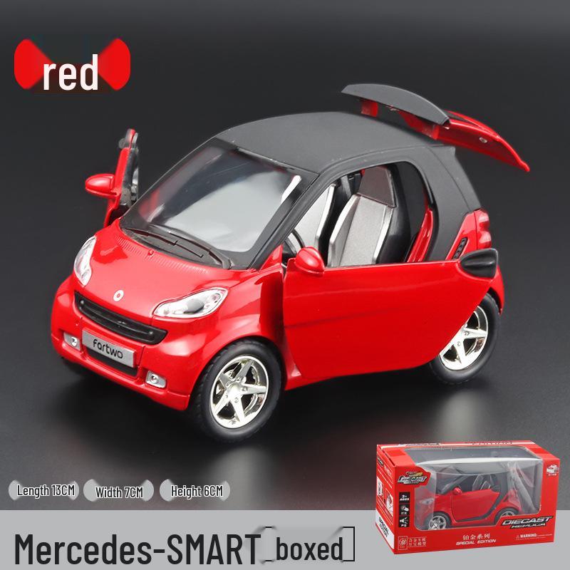 

В упаковке 1:32 Модель автомобиля Mercedes-Benz Smart из сплава со звуком и светом, Коллекция игрушек с инерционным механизмом для мальчиков