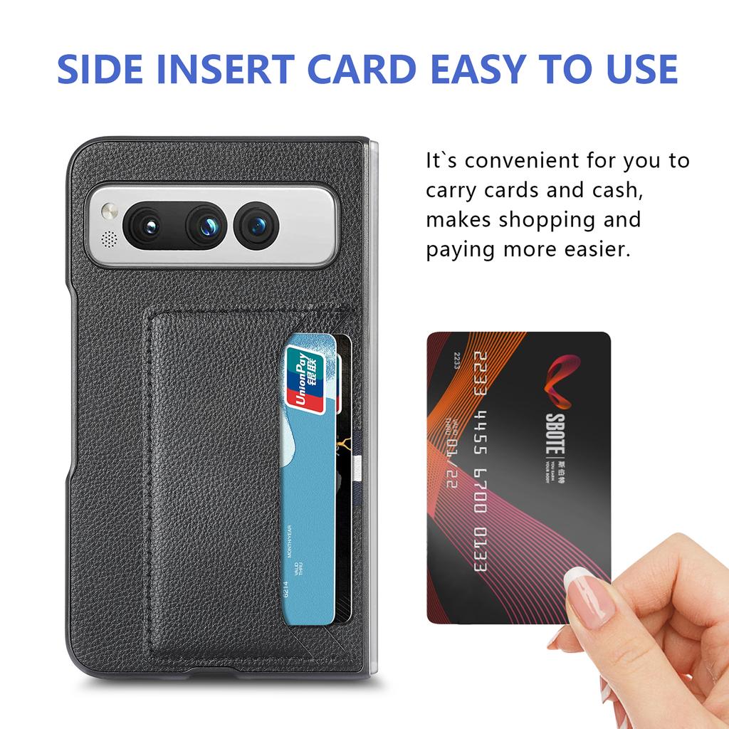 Anti-Staub-Mode-Cover-Ledertasche für Google Pixel Fold Pixelfold stoßfeste Kartenhalter-Schutzhüllen