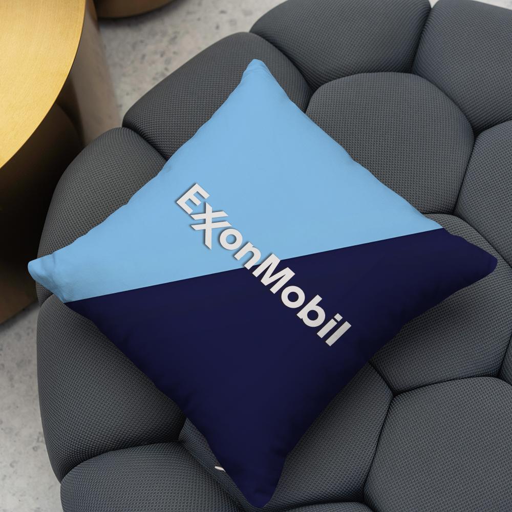 ExxonMobil Cushion Cover Reversible Plush Pillow Cover – For car, sofa, bedroom, perfect as a gift.