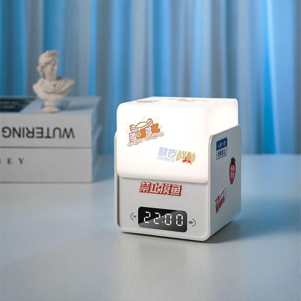 Tri Color Time Cube Night Light LED Sleep Light Multi-function Clock Light Bedside