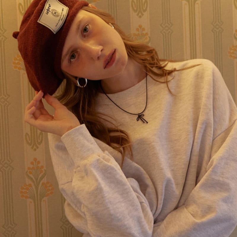 leterie LR LABEL KNIT BERET_BURGUNDY