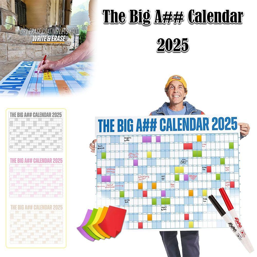 Calendario 2025 Giant The Big A## con Penna e Adesivi Planner Annuale da Parete Planner per la Casa