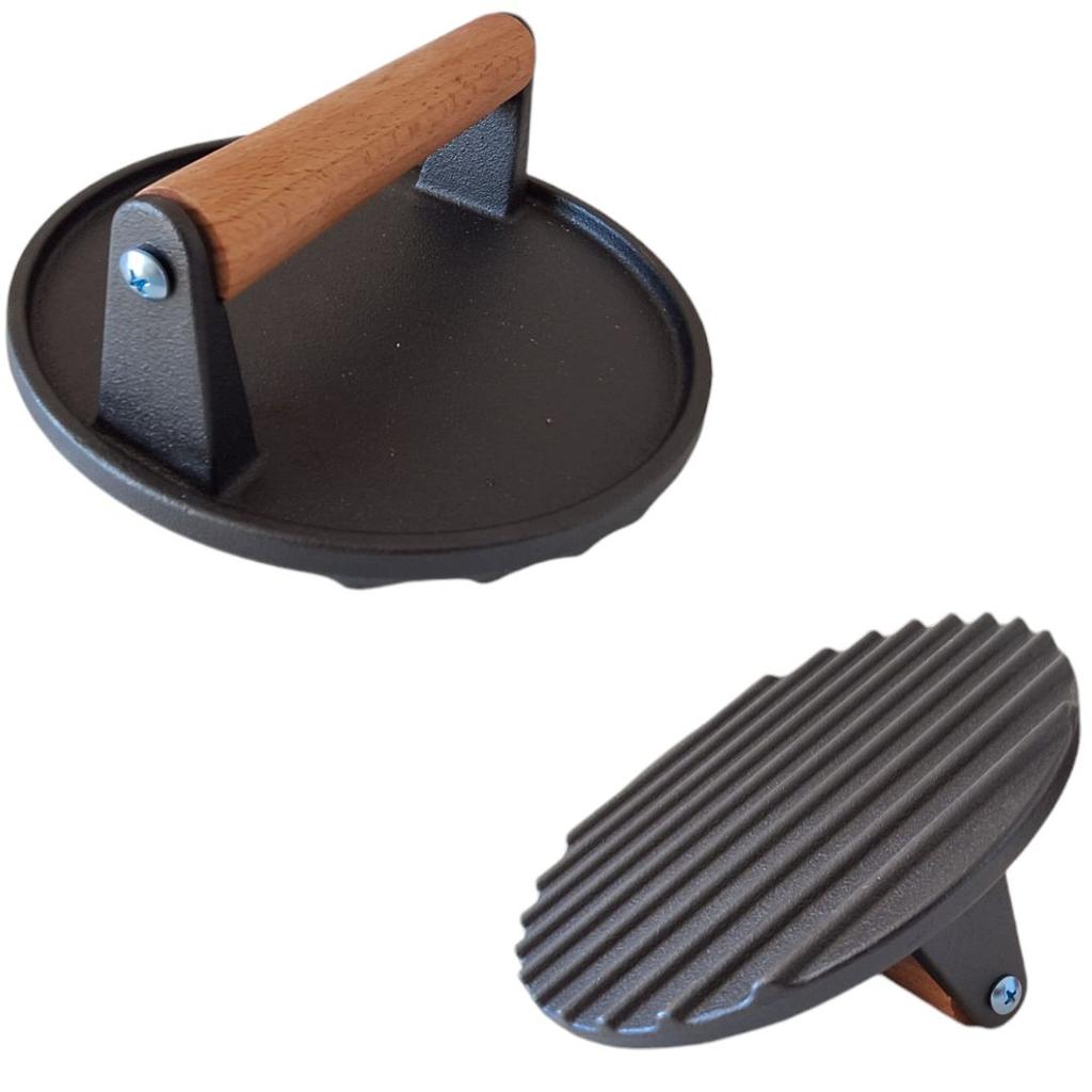 CAST IRON PRESS FORM FOR HAMBURGER GRILL BURGERS CUTLET 17.5 cm