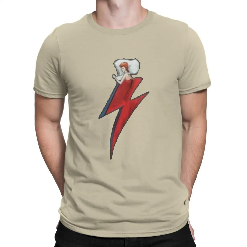 Cool Cool B-Bowie Creative TShirt for Men Sleeping Round Collar Pure Cotton T Shirt Hip Hop Birthday Gifts OutdoorWear