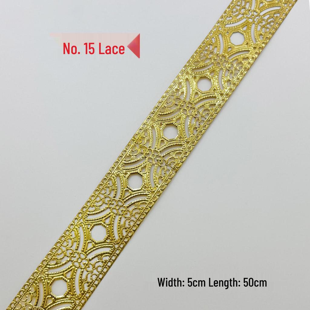 Strisce Decorative in Ferro Battuto Lavorato Oro e Argento per Cornici