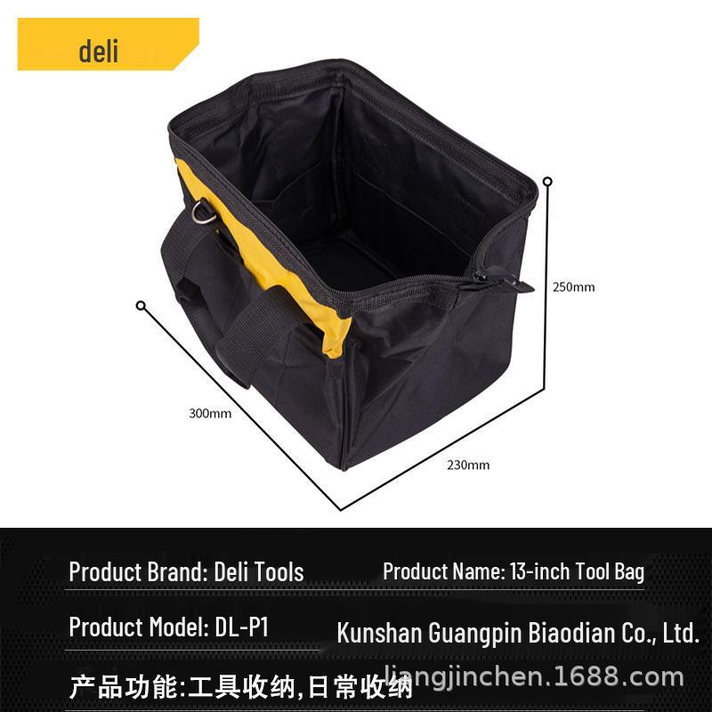 Deli Tools Waterproof Polyester Tool Bag, Large, Thick, Multifunctional, Handheld Model DL-P1 P2