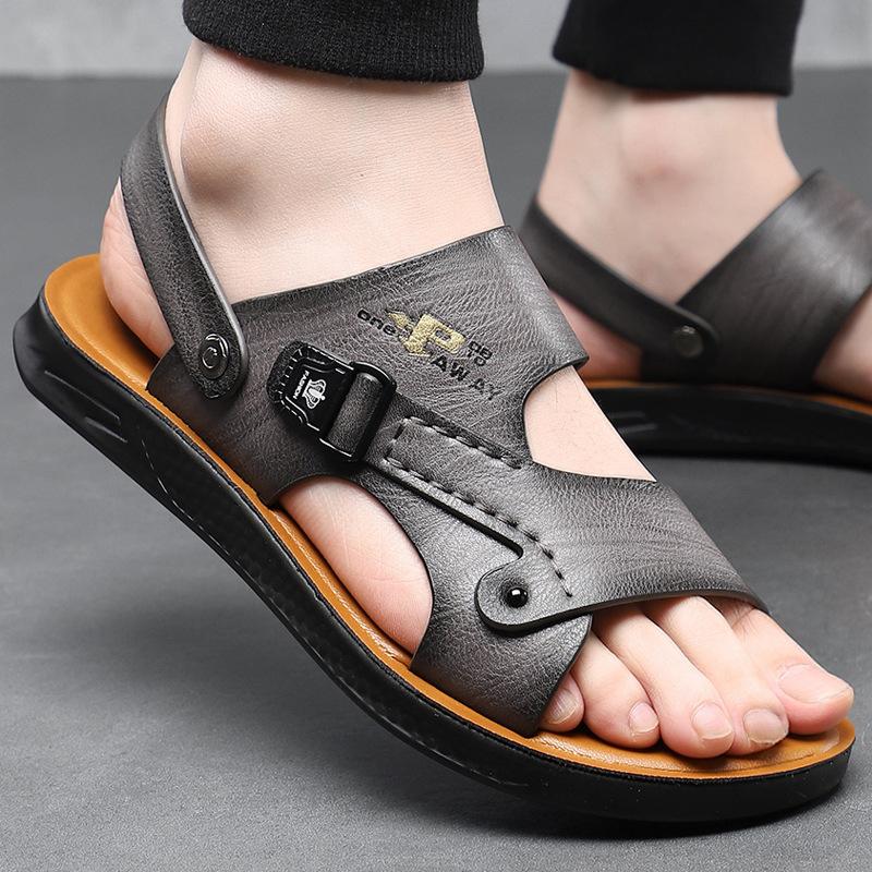 

2025 summer beach shoes men s trend new soft-soled non-slip casual sandals men s dual-purpose slippers 44