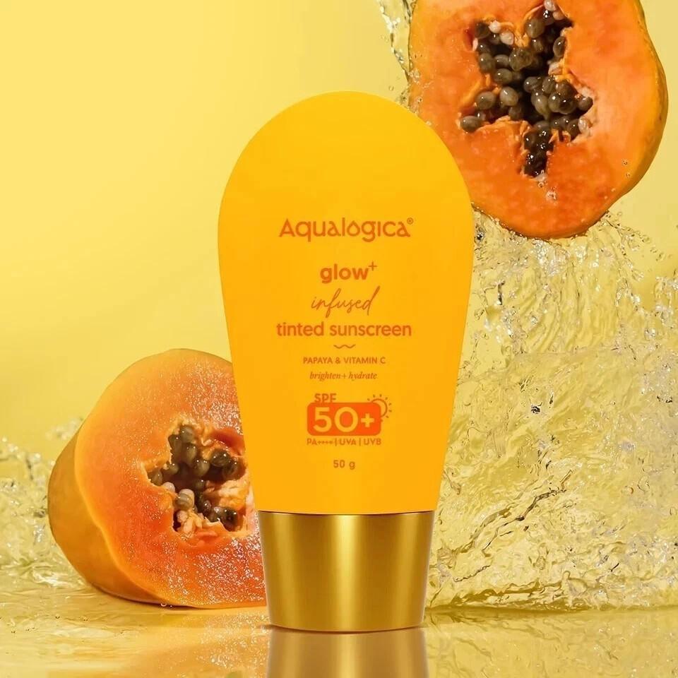 Aqualogica Glow+ Infused Tinted Sunscreen For All Skin Types Spf 50+ Pa++++ 50gm