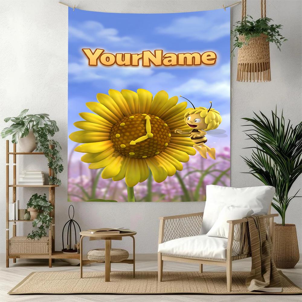 Biene Maja Custom Your Name Wall Decor Tapestry Art For Pet Memorial Birthdaywedding Party Backdrop Family Gift