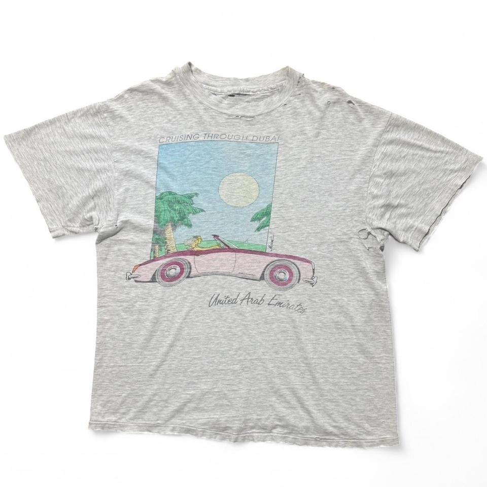 Vintage 90s Cruising Through Dubai United Arab Emirates Thrashed T-shirt L 21 M
