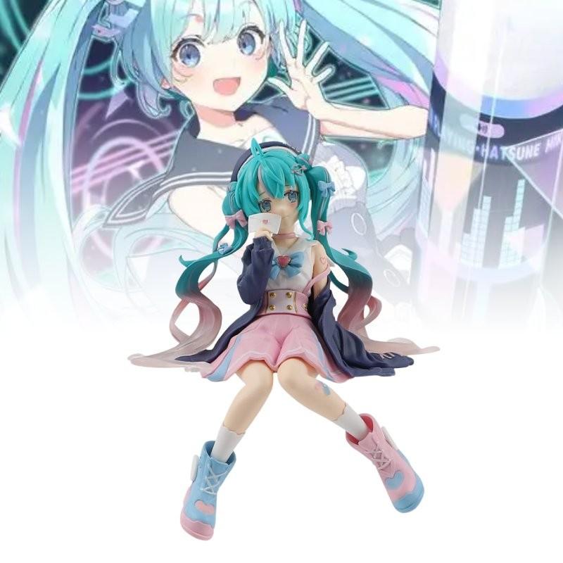 Adorable Hatsune Miku Pink Sitting Pose Pvc Figure For Collectors And Fans