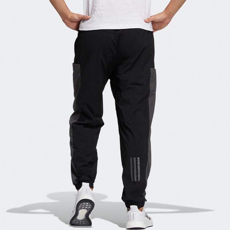 adidas Logo Print Spliced Jogger Pants Men Bottoms Black GN0784