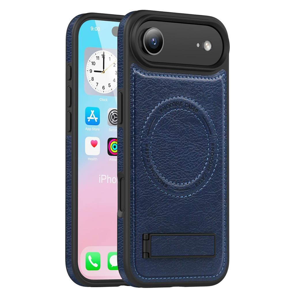 For iPhone Air Case Compatible with MagSafe Kickstand Leather Phone Back Cover