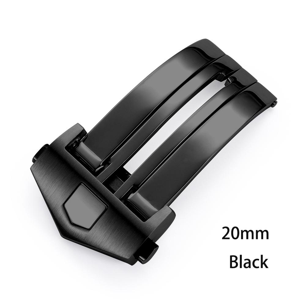 Pro hodinky TAG Heuer Spona na řemínek 18mm 20mm Nerezová ocel Dvojitá tlačítková spona pro kožený silikonový řemínek Skládací spona