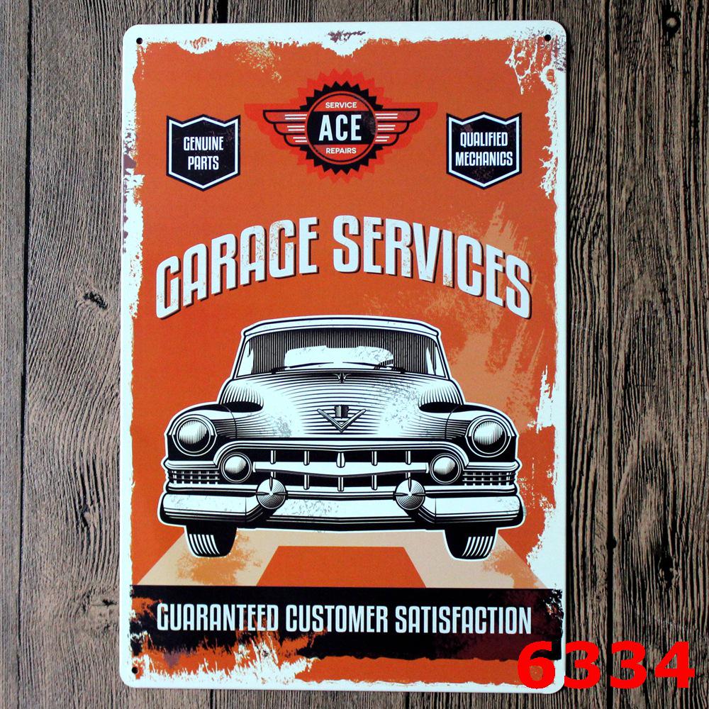Retro Car Repair Shop Tin Sign for Bar or Living Room Decor
