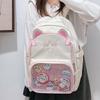 Large-capacity Schoolbag, Female Junior High School Student Kitten Backpack, Student Japanese Pain Bag Ins Wind Transparent Backpack Tide