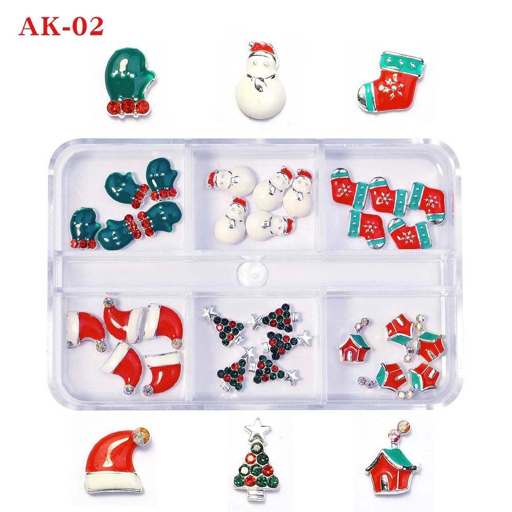 Claus Manicure Accessories Christmas Nail Charms Christmas Nail Decorations Party Nail Rhinestones