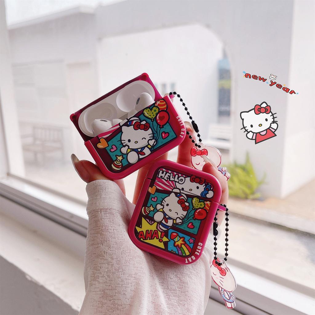 Cute love kt cat AirPods Pro apple bluetooth headset case 1/1/1 generation cartoon protective case for women