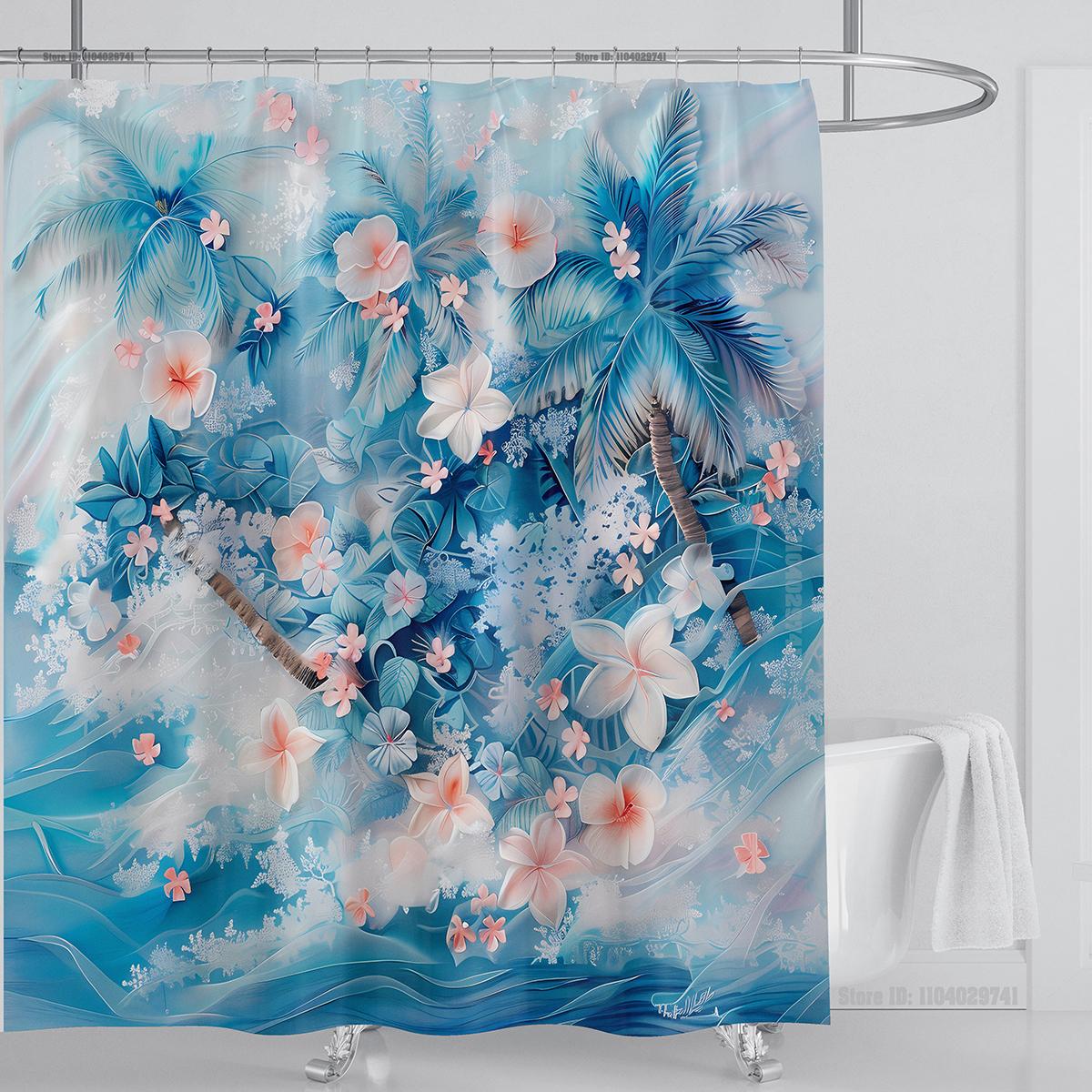 

Пейзаж Океанской Волны Занавеска для Душа Водонепроницаемая Занавеска для Душа Полиэстеровая Ткань 3D Принт Занавеска Украшение для Ванной Комнаты С Крючками W90xH180cm