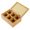 Bamboo Storage Box Geometric Square Grid Desktop Storage Container Jewelry Storage Box Make Up Organizer Jewelry Organizer