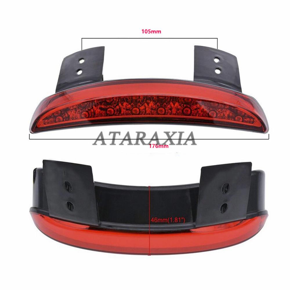 Motorcycle Chopped Fender Edge Tail Light Smoke Lens LED Red Stop Brake Rear Tail Light for Harley Sportster XL 883N