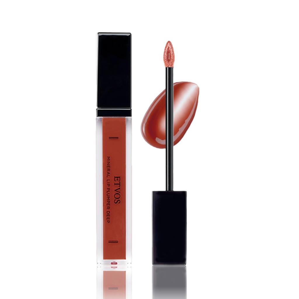 ETVOS Mineral Lip Plumper Deep #BakedMarron (Lip Gloss, High Color Payoff, Shine, Wrinkle Relief, Beauty Oil, Soap-Removing)