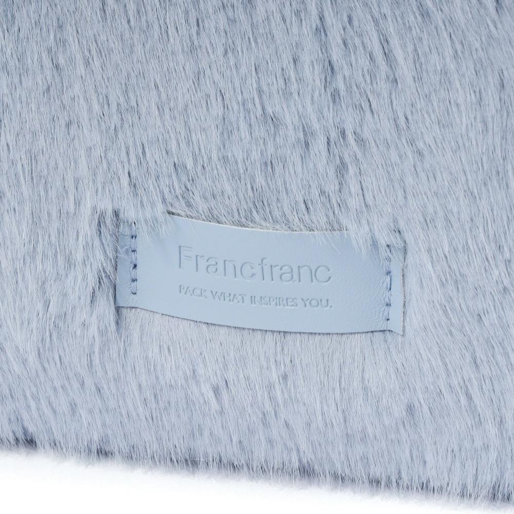 Franc Franc Eco Fur Pouch Xs Light Blue