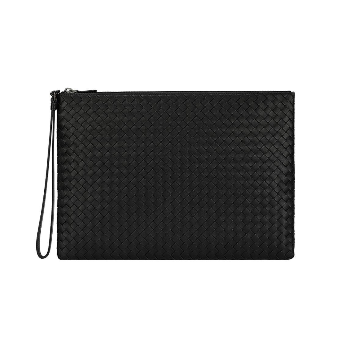 

Bottega Veneta Woven Lambskin Clutch Unisex Clutch Black 442242V001O1000 Basic Set (Bag+Dust Bag)