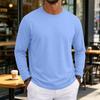 T-shirt da uomo a maniche lunghe con scollo morbido per uso casual quotidiano