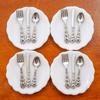 4Sets Miniature Kitchen Tableware Set Display Accessories for 1/12 Scale Dollhouses with Realistic Plates and Cutlery