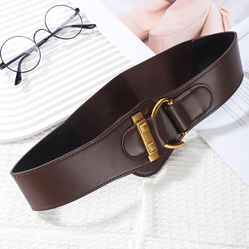 Waist wrap women decorative coat suit with elastic elastic belt free punch fashion retro niche personality belt