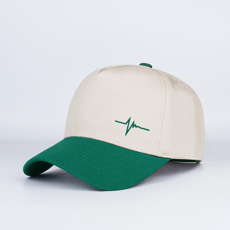 Heartbeat ECG Print Two Tone Baseball Cap Adjustable Unisex Cotton Casual Sun Hat