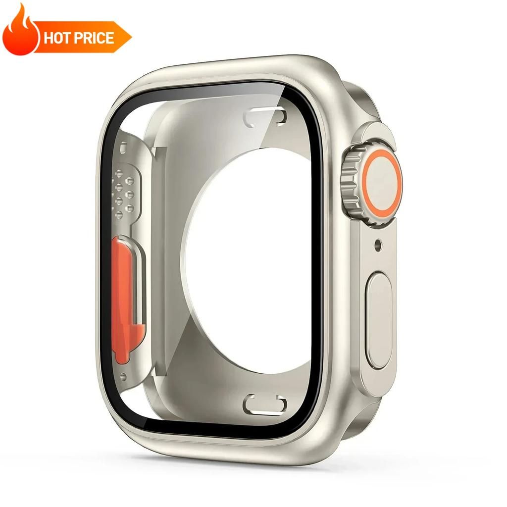 New Screen Protector for Apple Watch 46mm 45mm 44mm 40 41 42mm Hard PC Front Rear Bumper Case iwatch 11 10 9 8 7 SE 6 5