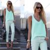 Stylish Womens V Neck Chiffon Sleeveless Vest Comfortable Loose Casual Summer Shirt