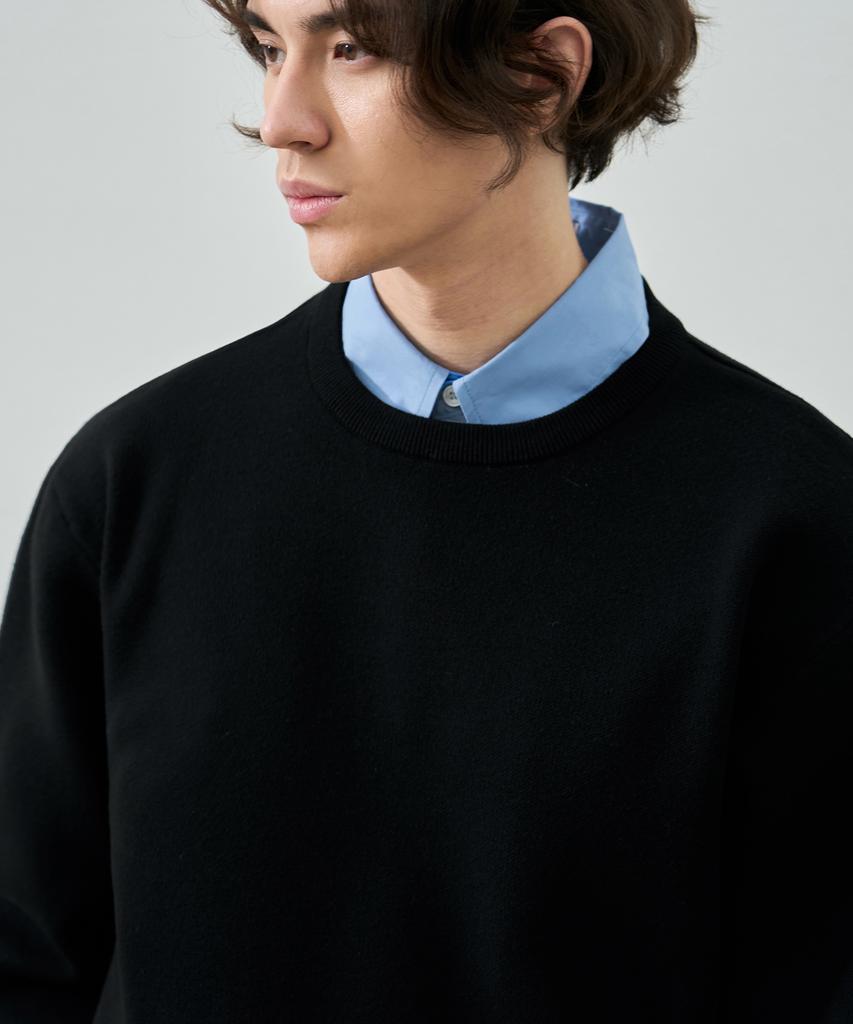 DRAW FIT Soft Essential Round Knit [Black]