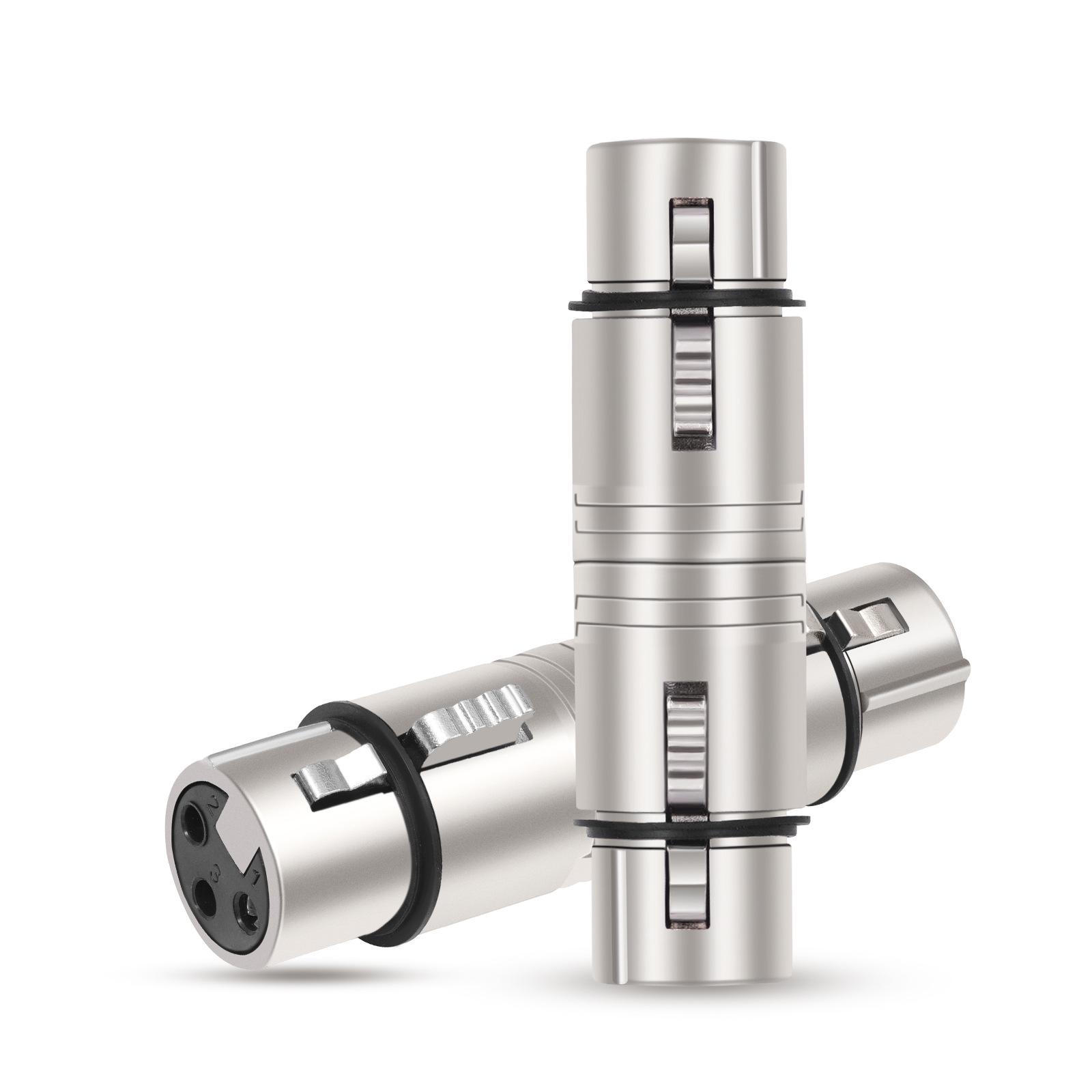 

Аудиоадаптер из цинкового сплава XLR гнездо-гнездо 65 mm серебряный