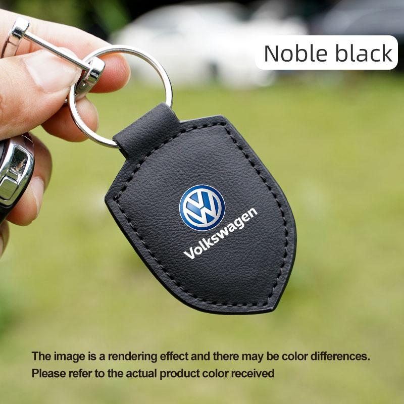 Car Leather Keychain Shield Styling Emblem Key Ring For VW Golf Polo GTI Tiguan Touran Jetta Passat CC T5 Scirocco Arteon Beetle RH5