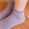 1 pair Lolita Lace Socks Female Japanese Sweet Cotton Socks Korean Style Solid Color Low Cut Socks