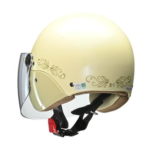 LEAD Motorcycle Helmet Semi-Jet Street Alice Pearl Ivory QJ-3 - One Size